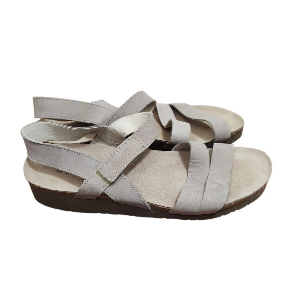 NAOT Kayla Leather Comfort Sandals Beige Taupe Cork Footbed Women EU 41 US 10 - Picture 5 of 14
